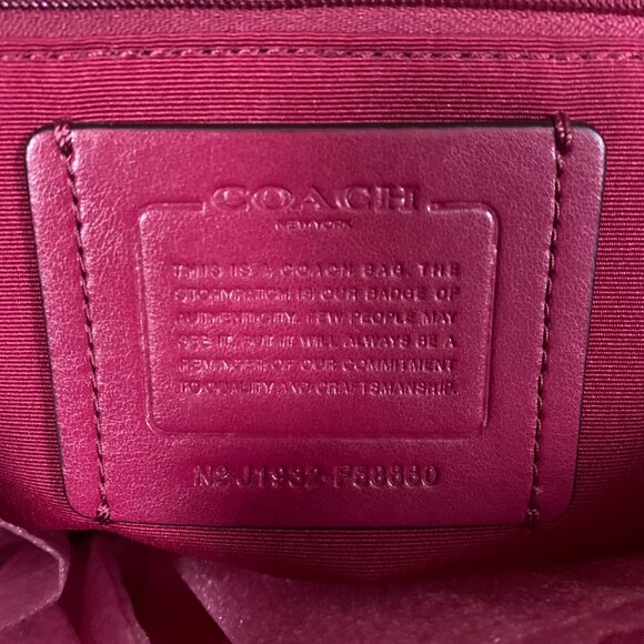 Coach Raspberry 58660 Derby Women's Large Shoulder Tote Bag GUC - Picture 3 of 13